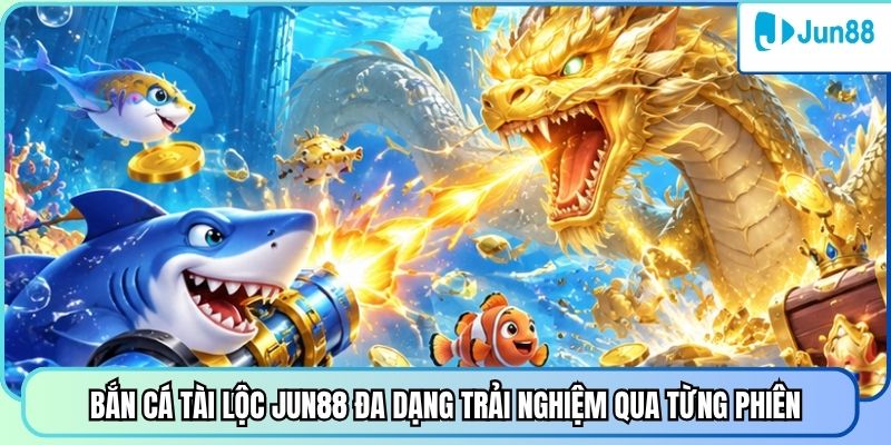 Bắn cá tài lộc Jun88 đa dạng trải nghiệm qua từng phiên