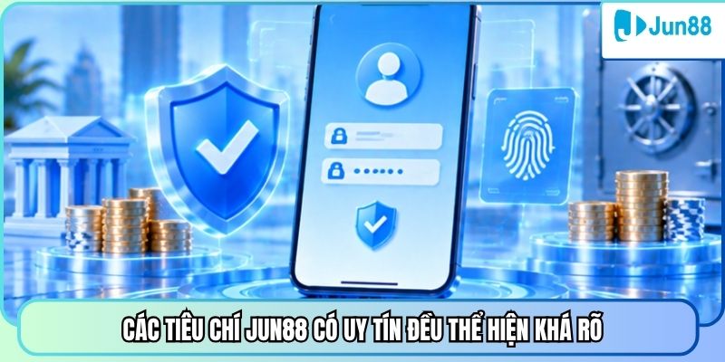 Các tiêu chí Jun88 có uy tín đều thể hiện khá rõ