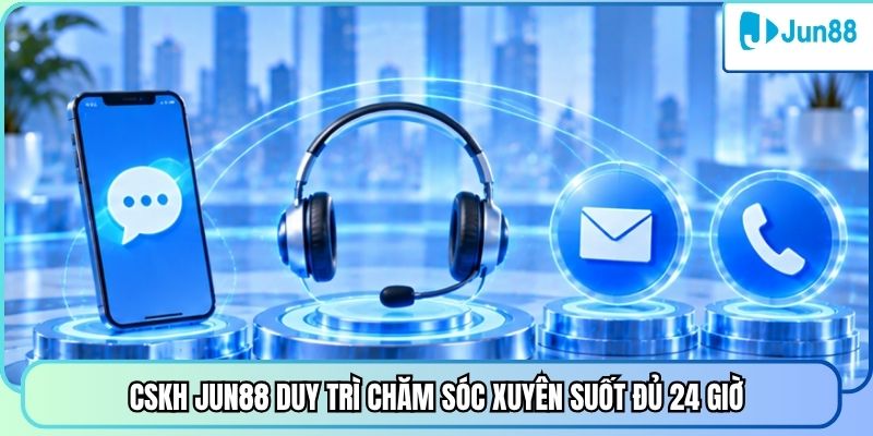 CSKH Jun88 duy trì chăm sóc xuyên suốt đủ 24 giờ