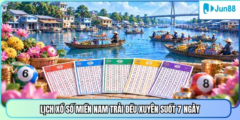 Lịch xổ số miền Nam trải đều xuyên suốt 7 ngày