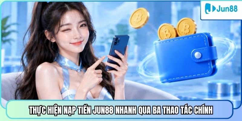 Thực hiện nạp tiền Jun88 nhanh qua ba thao tác chính