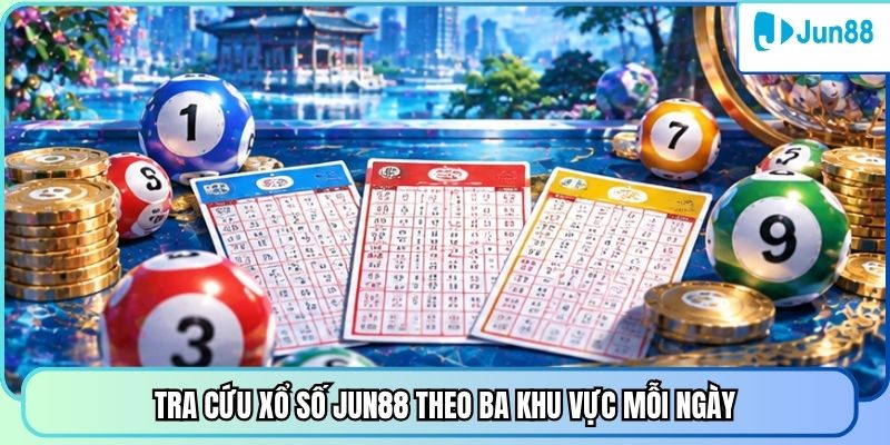 Tra cứu xổ số Jun88 theo ba khu vực mỗi ngày